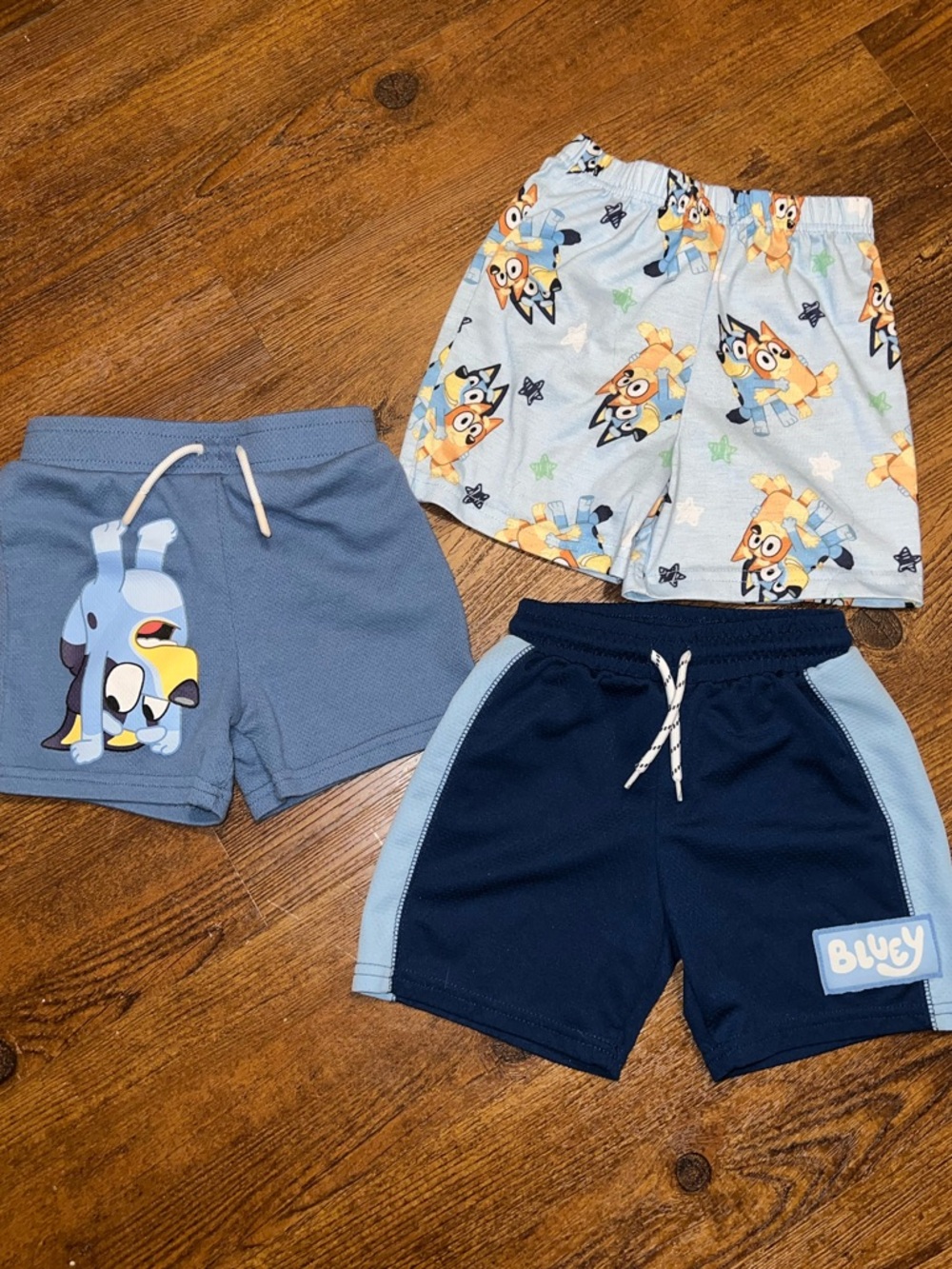 Bluey Cartoon Toddler 3 Navy Light Blue Lounge Casual Shorts Set Size 3T 4T